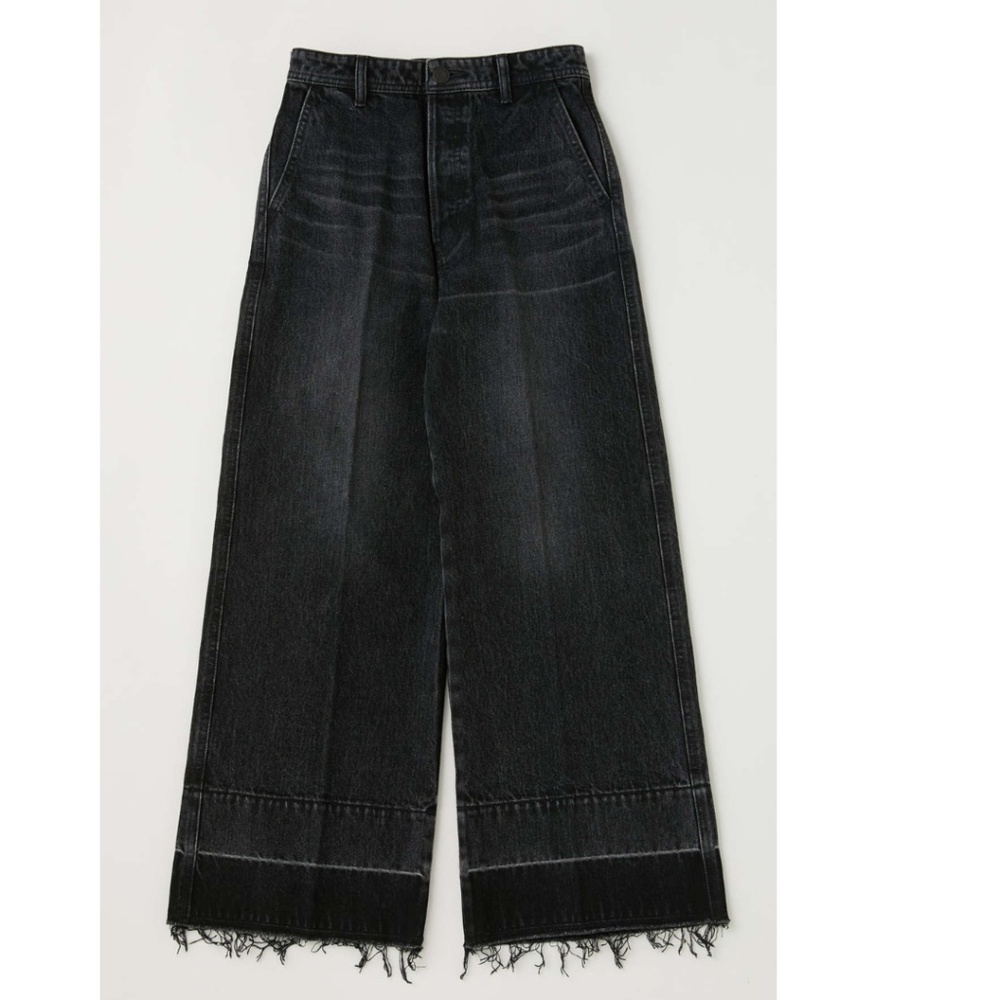 Moussy Elba Wide Leg Cropped Black Jeans Size 29